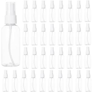 APACALI 50pcs 2 Oz Clear Fine Mist Spray Bottles, Reusable, Leak-Proof, Mini Travel Empty Spray Bottles for Perfume, Plant, etc. (60ml)