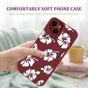 2 x for iPhone 13 Phone Case, Printed Silicone, White Hibiscus | Printed Silicone Case, Ultra-Thin Soft Feel, Shockproof Protection, Girly Pattern Design