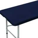 Fitted Rectangle Tablecloth 24 x 48 Inch Elastic Table Cloth for 4ft Table, Stretch Spandex Table Cover Navy Washable Polyester Table Top Cap Cover for Dining Picnic Camping Indoor and Outdoor