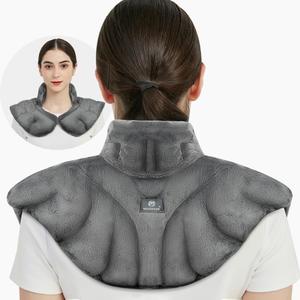 Microwavable Heat Pad for Neck and Shoulders, Weighted Microwave Moist Heating Wrap for Pain Relief Sore Muscle Stress Tension, Heated Wrap with Aromatherapy, Hot & Cold Compress, Grey