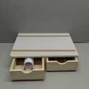 Kitchen Storage Organizer with 2 Drawers for Coffee Brew K Cup/Coffee Pod Holder - Office Organization Drawer for Desk, Multi-Purpose Mini Wood Cabinet Countertop Stand Shelf CF1D2C White