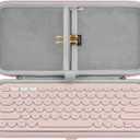 GEEKRIA Keyboard Carrying Case, Hard Shell Protective Travel Bag for Small Compact Keyboard, Compatible with Logitech K380, Logitech Pebble Keys 2 K380s (Pink)