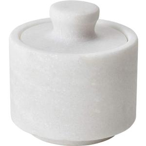 White Marble Salt Cellar Keeper With Lid