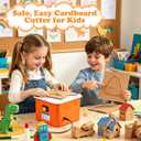 Cardboard Cutter for Kids, Safety Craft Knife,Cardboard Tools for Kids,Safe DIY Cardboard Construction Tool Kit, STEM Educational Toy for Kids and DIY Building&Craft Projects, 3.0 X 1.0 X 3.0 Inches