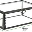 HighFree Vintage Glass Box with Lid - Clear Jewelry Glass Display Box Keepsake Box - Home Decor Decorative Box for Trinket Rings Bracelet (Black, Small)