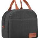 Lunch Bag Lunch Box for Women & Men, Large Capacity Insulated Lunch Bag for Adult, Leakproof Reusable Lunch Tote Bags for Work/Office/Travel/Picnic (Black)