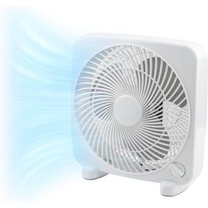 EZ-CHILL 9" Electric Portable 2-Speed, Quiet Box Fan, Ideal for Home, Bedroom, Dorm, & Office, BP-9B (White)