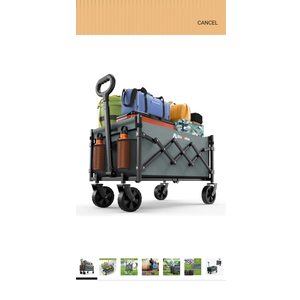 Collapsible Wagon with Wheels, 220 lbs Wagons Carts Foldable Wagon Cart with Flexible Handle, Lightweight Portable Folding Utility Grocery Shopping Cart for Grocery Sports Garden Camping, Gray