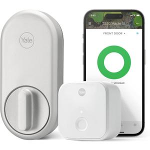 Yale Approach Smart Wi-Fi Deadbolt Retrofit Smart Lock, Unlimited Virtual Keys, App Remote Control, Keyless Entry - Silver
