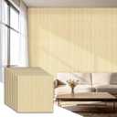 RITOLLO 16-Pack PVC Slat Wall Panels for Interior Wall Decor, 19.7 x 19.7in 3D Fluted Panels, Cuttable Drop Ceiling Tiles for Bathroom, Studio and TV Background, Water-Proof & Renter-Friendly(Oak)