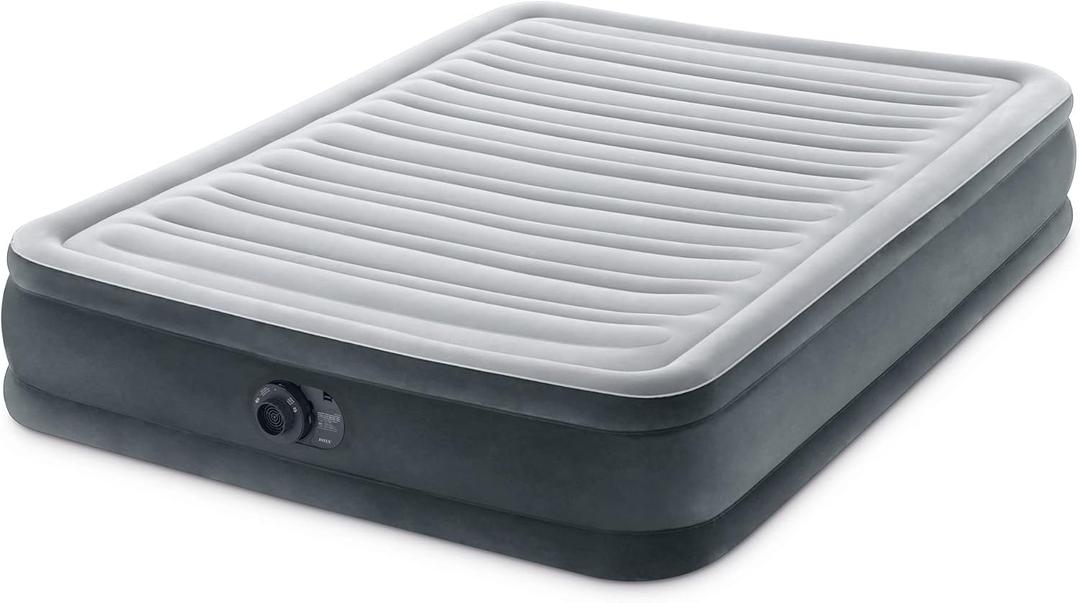 Intex Mid-Rise Air Mattress Bed with Built-in Pump, Dura-Beam Deluxe Comfort Plush, Full - Portable Luxury Travel Airbed for Adults, Camping, Guests