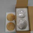 BKYFPQ 2 Pack Glass Qtip Holder Dispenser Set - Apothecary Jars with Lids - Vanity Makeup Organizer and Bathroom Canister Storage Organizer for Cotton Ball, Swab, Round Pads,Floss