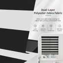 MYshade Cordless Zebra Blinds for Windows with Free-Stop(Black,38" W x 64" H) Dual Layer Shades for Day & Night Privacy and Light Filtering, Perfect for Home & Bedroom, Easy to Install