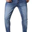 JUNBAOSS Men's Skinny Stretch Jeans Slim Ripped Jeans for Men, Distressed Tapered Leg Fashion Comfort Flex Waist Denim Pants, Size:38