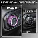 8Pcs Button Knob Cover for Jeep Wrangler JL JLU 2018-2025 2026 & Gladiator JT 2020-2026 Accessories, JL Window Switch Button Cover Volume Radio Air Conditioner Headlight Switch Knob Cover (Purple)