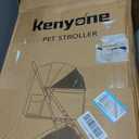 Medium Dog Stroller, Kenyone Pet Stroller for Medium Dogs Up to 55lbs, Lightweight Aluminum Frame, One Click Folding, Large Cat Stroller with No Zip Entry, Detachable Mesh, Multiple Pockets, Black