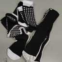Lux Dual Grip Socks - Soccer Grip Socks for Men and Women. GripArray Performance & Comfort (Large, Black (3 Packs)