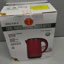Secura Original Stainless Steel Double Wall Electric Water Kettle 1.8 Quart with Auto Shut-Off & Boil-Dry Protection, Red SWK-1701DR/HB-3227B