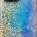 DorisMax for iPhone 16 Pro Case - Wireless Charging Compatible - Dual-Layer Hard Shell + Silicone Cover - Shockproof Protective Phone Case with Stylish Designs for Women - Abstract Blue Gold
