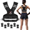 Adjustable Weighted Vest for Women & Men, Vest with 6 Ironsand Weights for Strength Training,Weight Vest with Reflective Strip for Running Walking Exercise Workout, Size: 4-10 lb
