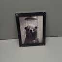 XYHYRA Funny Bear Bathroom Wall Art, Black and White Animal Shower Canvas Print Picture, Cute Bear Taking Bath Poster, Modern Farmhouse Bathroom Restroom Home Wall Decor 8x10 inch Wood Framed