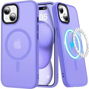 LUMARKE Strong Magnetic for iPhone 14 Plus Case Translucent Matte - Military-Grade Drop Tested - Slim Fit Shockproof Protective Phone Cover 6.7 for Women Girls - Lavender