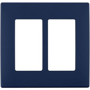 Leviton Renu Two-Gang Screwless Snap-On Wallplate, REWP2-RN, Rich Navy