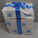 Animated Christmas Snowman in Lighted Gift Box, Christmas Light Gift Box White for Outdoor Indoor Decorations - Xmas Pop Up Snowman Presents Box, Porch Yard Under Tree Ornaments Holiday Decor