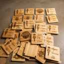 33 Custom Wooden Coasters, Personalized Wooden Coaster Laser Engraved with Own Design Logo Text, Non-Slip Heat-Resistant Custom Wood Coaster