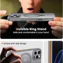 360 Rotatable Magnetic Stand for iPhone 16 pro Case Compatible with Magnetic 16FT Military Drop Protection, Anti-Scratch/Fingerprint Shockproof iPhone 16 pro Phone Case(Matte-Grey)