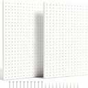 Metal Pegboard Panels, Peg Board Large White Pegboard Wall Organizer Peg Board for Walls Home, Garage Tool Storage, Office Organization, Craft Room, Kitchen 2 Pack 2312