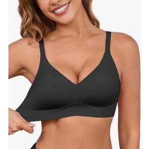 Seamless Bras for Women No Underwire Comfortable Push Up Bra V Neck Wireless Bralette Full Coverage Wire Free