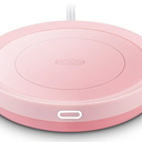 Smart Coffee Warmer, BESTINNKITS Auto On/Off Gravity-Induction Mug Warmer for Office Desk Use, Candle Wax Cup Warmer Heating Plate (Up to 131F/55C) (Pink)