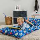 Wildkin Kids Floor Lounger  Pillow Lounger, Travel-Friendly, Ideal for Sleepovers, Fits Standard Pillows - Robots (86.8 x 27 inches)