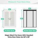 Reinforced Magnetic Screen Door - Heavy Duty Mesh Curtain and Full Frame Hook and Loop, Toddler and Dog Friendly, No Tools Required (Double Doors, 62"x81", Fits Door Up to 60" W x 80" H)