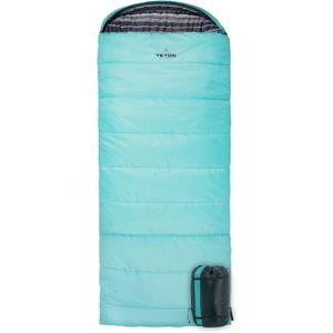Teton Celsius Regular, 25F, 20F, 0F Degree Sleeping Bags, All Weather Bag for Adults and Kids, Camping Made Easy and Warm, Travel Sack Included (Teal (right zip))