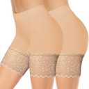 1-3 Pack Lace Slip Shorts for Under Dresses Women, Seamless Anti Chafing Shorts Lace Bloomers Shorts Panties Leggings M
