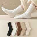 Fuzzy Crew Socks Women Warm Flully Socks Men Home Cozy Soft Sleeping Sock Fall Winter 3/5 Pairs Size 5-10