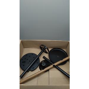 ower Holder Stand Metal Matte Black Stand with Wooden Element, Decorations fof Home, Wedding, Party