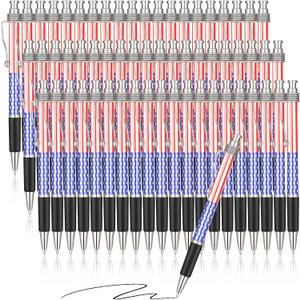 Tenare 200 Pcs Veterans Gift American Flag Pen Patriotic Pens Bulk USA Ballpoint Pen with Retractable Flag Barrel for Veterans Day Memorial Gifts Office Party Supplies