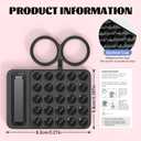 Silicone Suction Phone Grip with Metal Ring for Any Cellphone, Removable Sticky Phone Grip for Hands-Free Makeup/Selfie/Live Streaming/Vlog