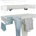 Wall Mounted Clothes Drying Rack  Space-Saving Laundry Dryer for Clothing with 2 Towel Rails, 3 Hangers & 6 Pegs Inc |Collapsible Wall Drying Rack | Indoor & Outdoor Use, 31.5 Inches