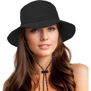 Durio Waterproof Bucket Hats for Woman UPF 50+ Sun Hat UV Protection Packable Rain Hats for Women Lightweight Hiking Hat (One Size, Black)