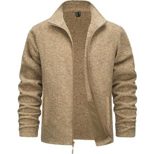 TACVASEN Men's Fleece Jackets Full Zip Lightweight Jacket Casual Soft Warm Coats with Pockets (XL)