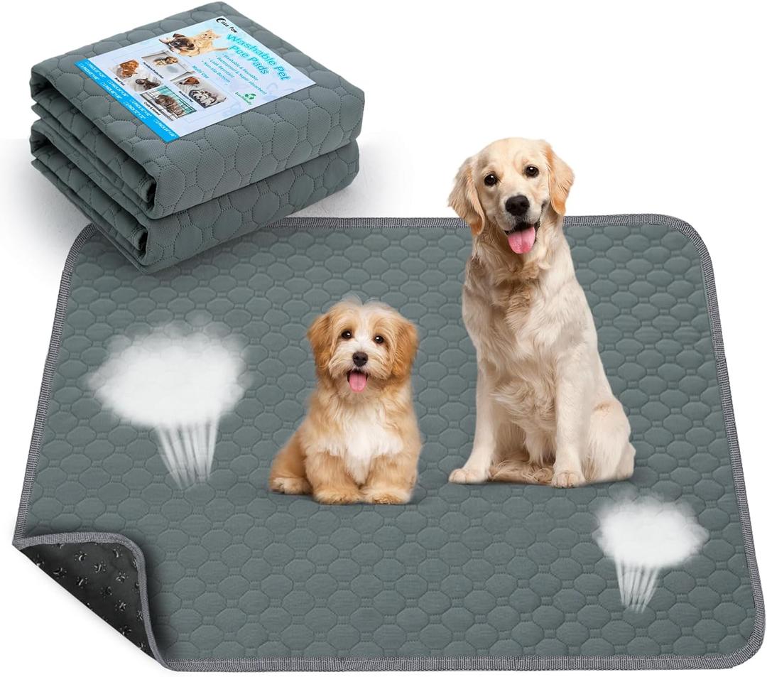 Washable Pee Pads for Dogs, Fast Absorbent Reusable Dog Pee Pads, Non Slip Puppy Pads Pet Training Pads for Whelping, Potty, Housebreaking, Playpen, Crate (2 Pack, 48" x 48")