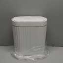 ELPHECO Automatic Motion Sensor Trash Can - 2 Gallon Slimline for Bathroom, Bedroom, Kitchen, Office - White with Gold Trim