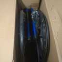 Drive Medical Blue Streak Lightweight Foldable Wheelchair - Enhanced Mobility Support - Durable Construction - Padded Comfort - Swing-Away Leg Rests - Desk Arms - Blue/Black - 18 Inch Seat