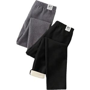 Girls Leggings 2 Pieces Elastic Waist Tights Pants Thick Winter Warm Skinny Pants for Kids 8-12Y (10 Years)