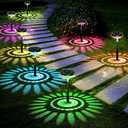 Nupostai 8 Pack Solar Pathway Lights, Multicolor & Warm White LED, IP67 Waterproof, Outdoor Garden Yard Lawn Landscape Decorative
