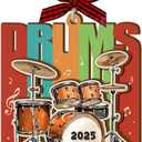 7 x Drum Christmas Ornament 2025 - Drummer Gifts for Men, Women, Wooden Musical Instrument Ornaments for Christmas Tree Decorations - Drumming Gifts for Player, Band, Musicians, Music Lover Gift Ideas